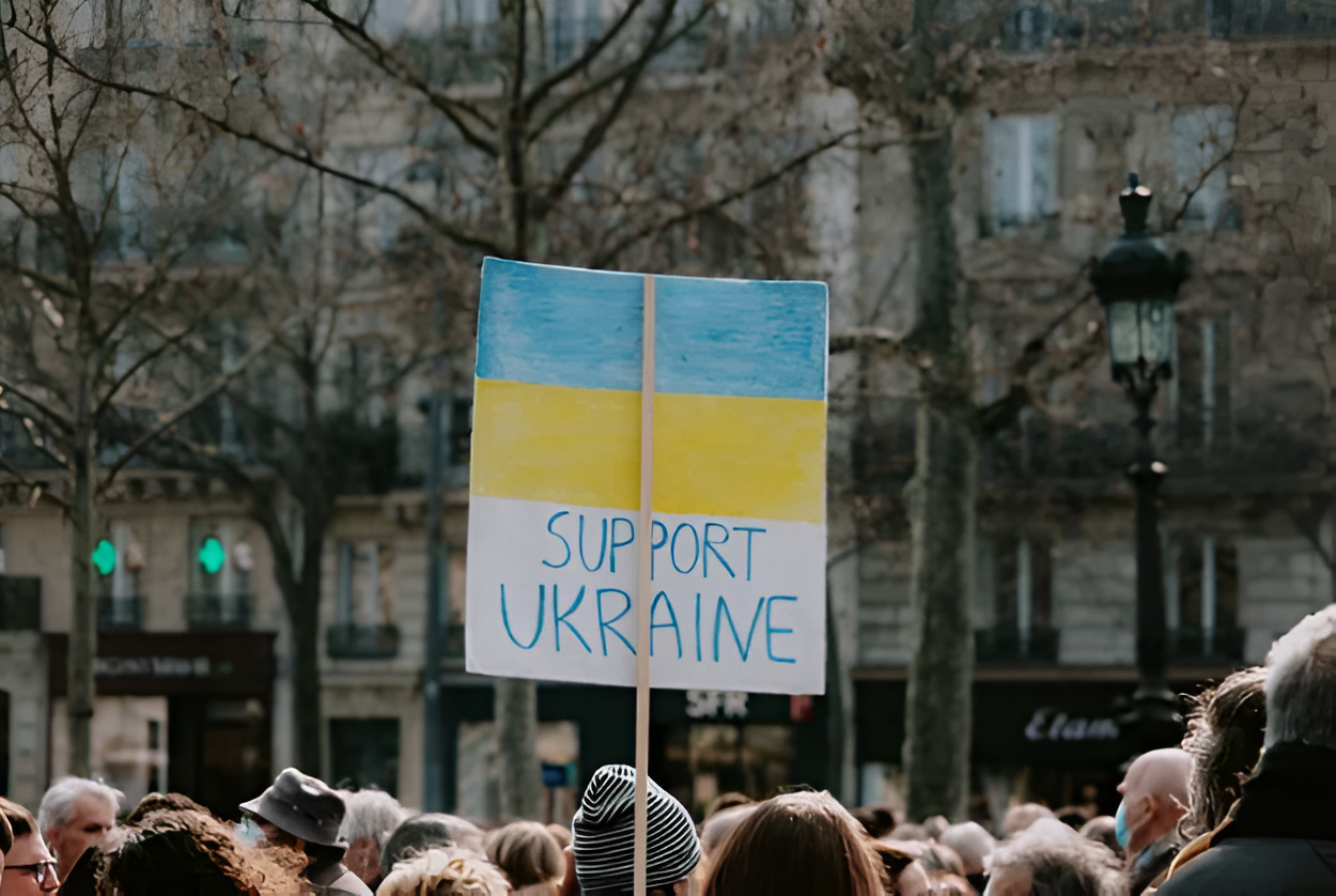 Manifestación apoyando a Ucrania