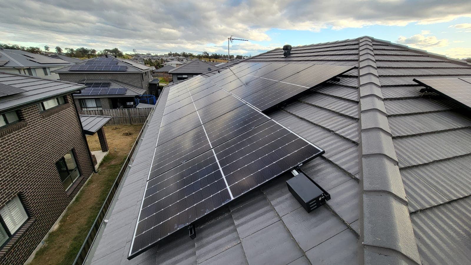solar panel system installed on a roof
