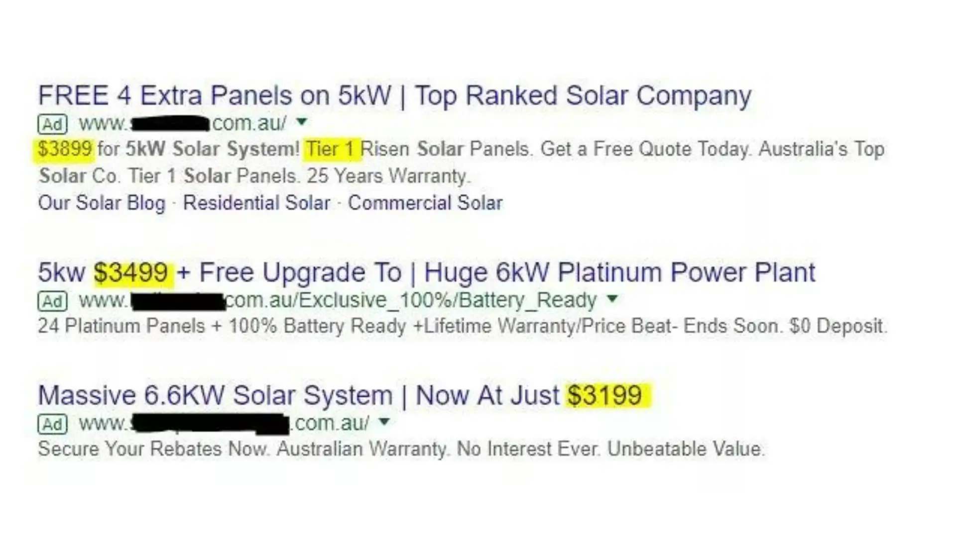 cheap solar deals in Sydney Google Ads