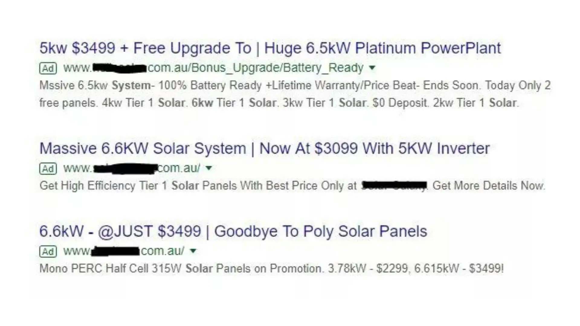 cheap solar deals through Google ads