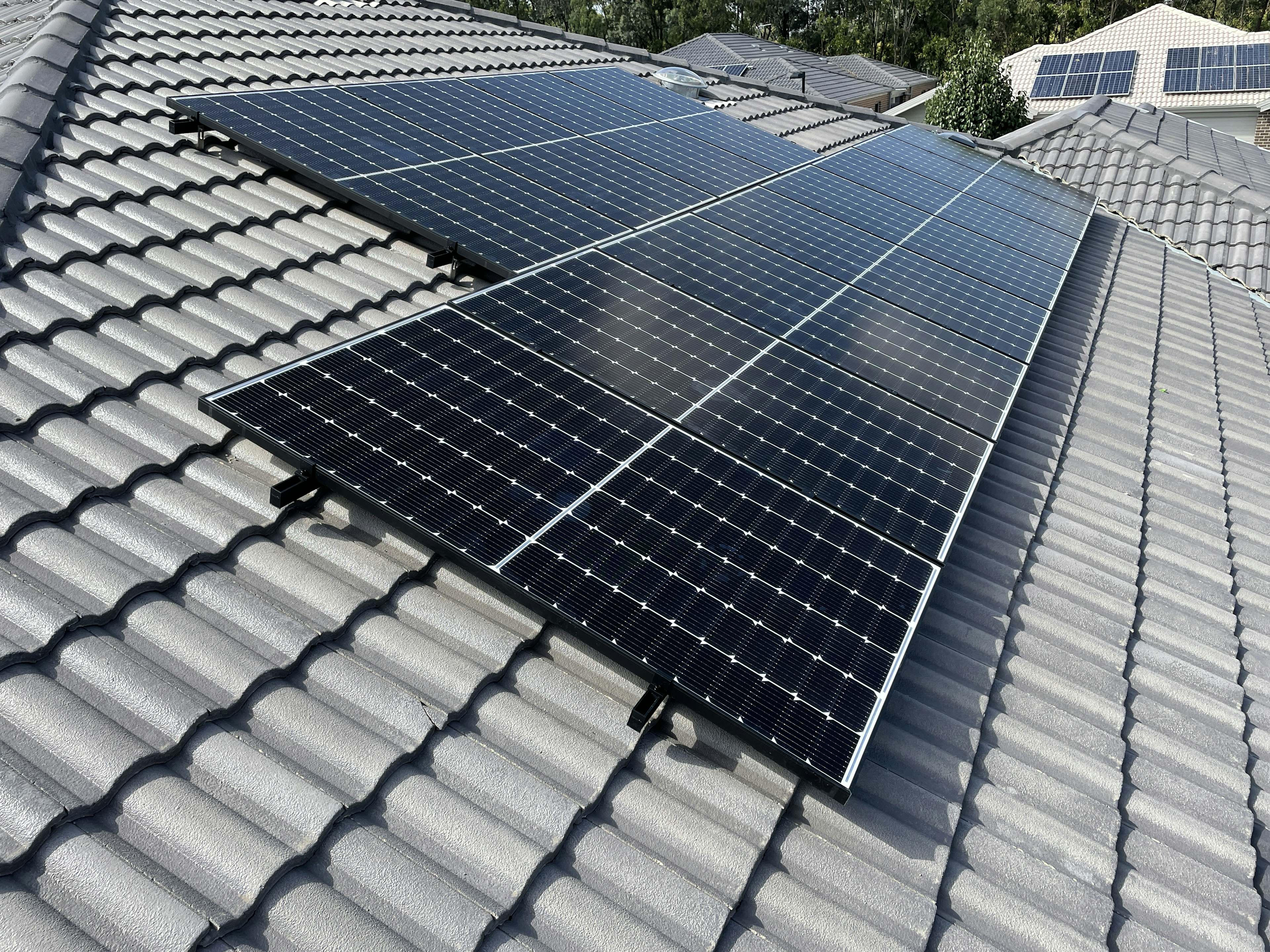 5kW LG solar panel system installed on a roof