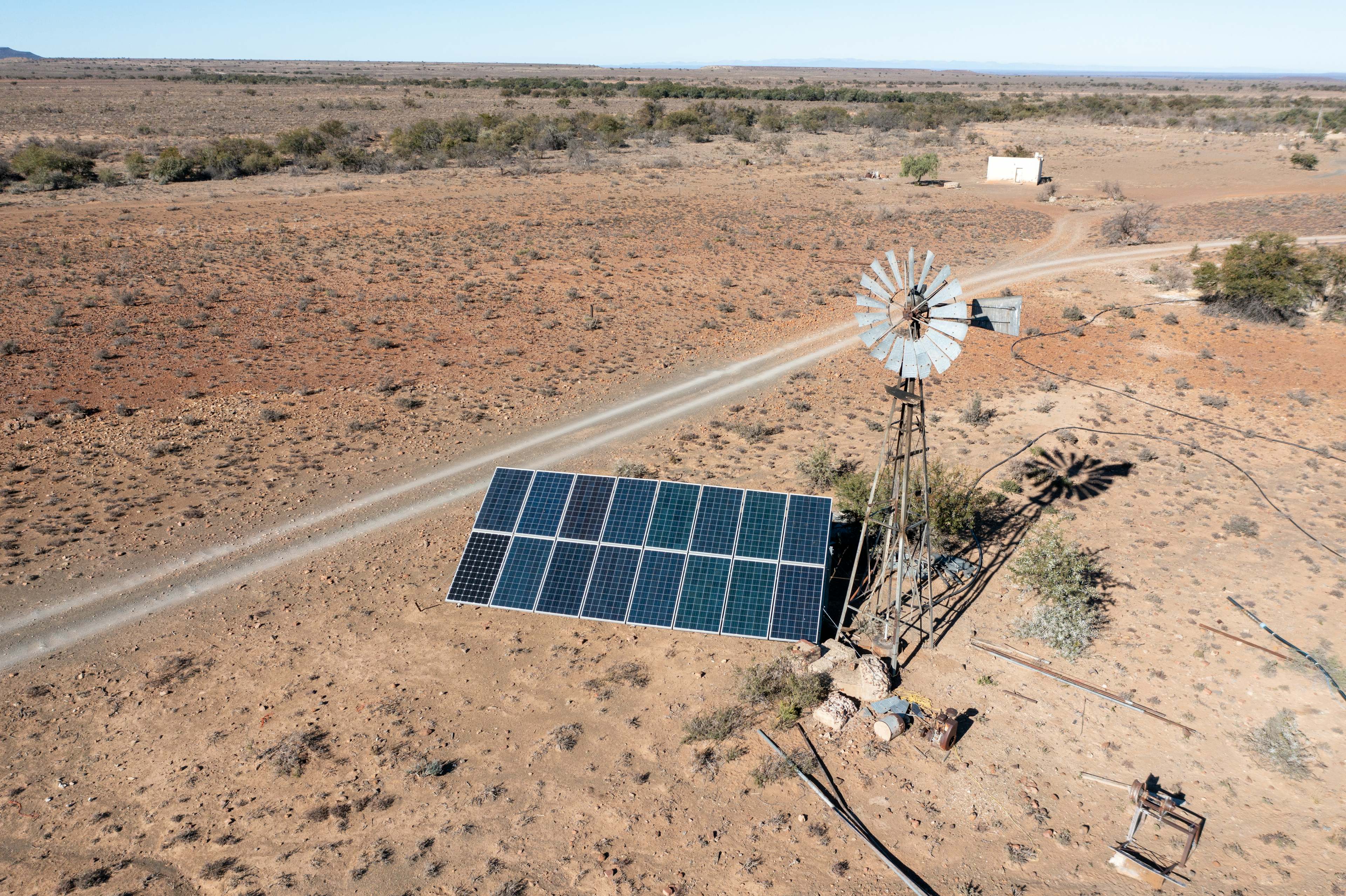 Solar panels in dessert