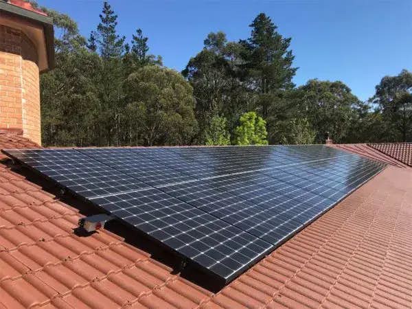 30kW LG solar panel system installed in a roof