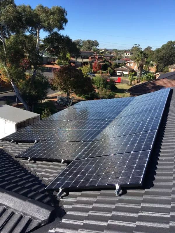 10kW LG solar panel system installed on a roof
